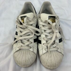 Adidas Classic White Sneakers with Black Stripes